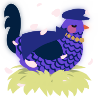 A indigo and tumblr chicken with a lace pattern