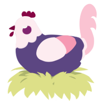 A overcast and rose chicken with a head pattern
