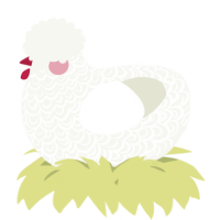 A white chicken with a double-lace pattern
