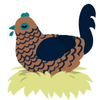 A brown and tumblr chicken with a lace pattern