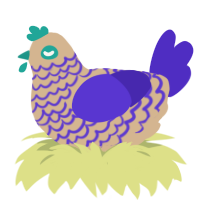 (unnamed), a beige and indigo chicken with a lace pattern