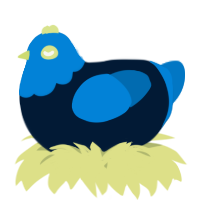 A tumblr and sapphire chicken with a head pattern