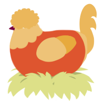 A vermilion and honey chicken with a head pattern