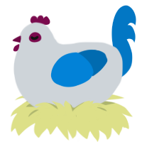 A mist and sapphire chicken