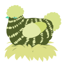 A olive and lemon chicken with a bar pattern