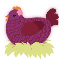 A violet and wine chicken with a lace pattern