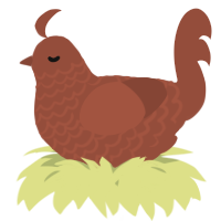 A russet chicken with a lace pattern