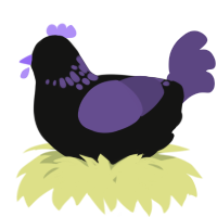 A black and overcast chicken with a neck-speckle pattern