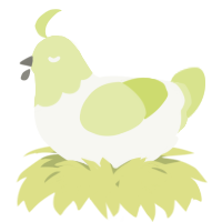 A white and lemon chicken with a head pattern