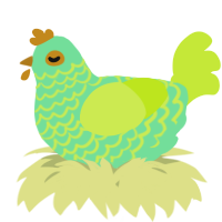 A spring and lime chicken with a lace pattern