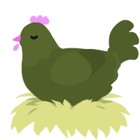 Cadet Olive, a olive chicken with a head pattern