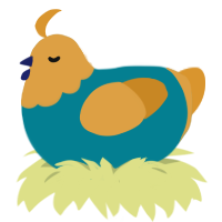 (unnamed), a sea and orange chicken with a head pattern