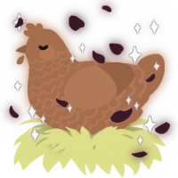 A brown chicken with a lace pattern