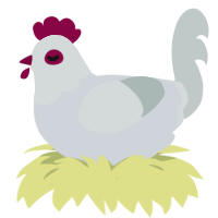 A mist and silver chicken with a head pattern
