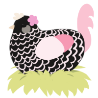 Genoise, a sable and rose chicken with a lace pattern