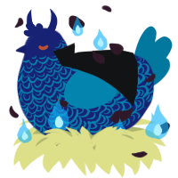 A navy and sea chicken with a double-lace pattern