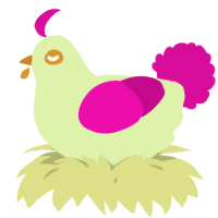 A apple and fuchsia chicken