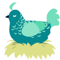 baja blast, a teal and mint chicken with a half-lace pattern