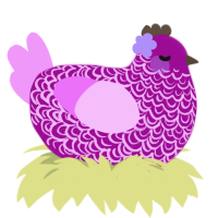 A plum and lavender chicken with a double-lace pattern