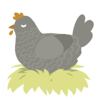 A ash chicken with a lace pattern