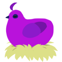 The Giant Grape, a amethyst and violet chicken