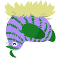 Jolly Rancher, a lilac and leaf chicken with a bar pattern