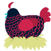 A tumblr and crimson chicken with a lace pattern