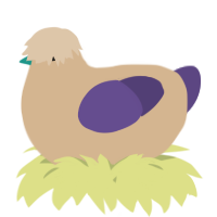 A beige and overcast chicken
