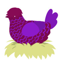 Another Glow Stick, a wine and violet chicken with a lace pattern