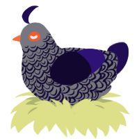 A ash and apple chicken with a double-lace pattern