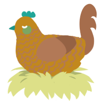 fried jr, a ochre and brown chicken with a lace pattern