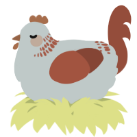 A silver and russet chicken with a neck-band pattern