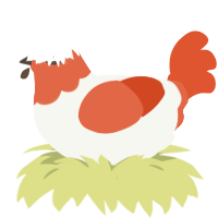 Creamsicle, a white and vermilion chicken with a head pattern