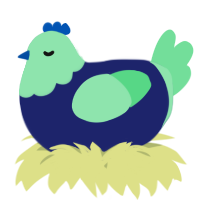 A navy and spring chicken with a head pattern