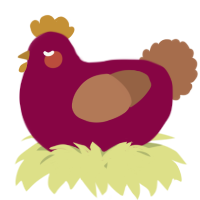A maroon and brown chicken
