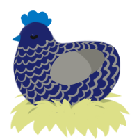 A navy and ash chicken with a lace pattern