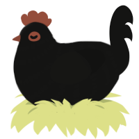 Black Hole, a black chicken with a bar pattern