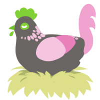 Ordinary Chicken, a grey and pink chicken with a neck-speckle pattern