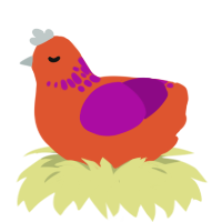 mango lassi, a vermilion and plum chicken with a neck-speckle pattern