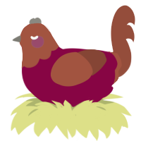 walmart hinawa, a maroon and russet chicken with a head pattern