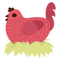 Red Vienna, a fuchsia and plum chicken with a lace pattern