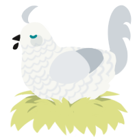 Ptarmigan, a white and mist chicken with a lace pattern