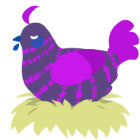 wip, a overcast and amethyst chicken with a bar pattern
