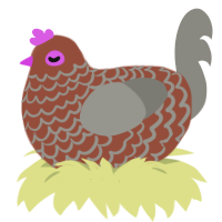 Trying His Best, a russet and ash chicken with a lace pattern