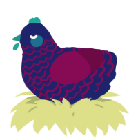 A navy and wine chicken with a lace pattern