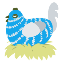 A sky and mist chicken with a bar pattern
