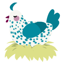Sea Freckle, a white and sea chicken with a speckle pattern