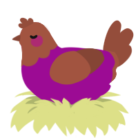 A plum and russet chicken with a head pattern