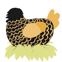 A sable and honey chicken with a lace pattern