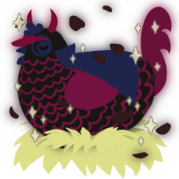 Dark and Foreboding, a sable and wine chicken with a lace pattern